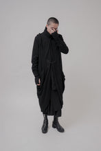 Load image into Gallery viewer, 047 - Draped Long Coat in linen viscose