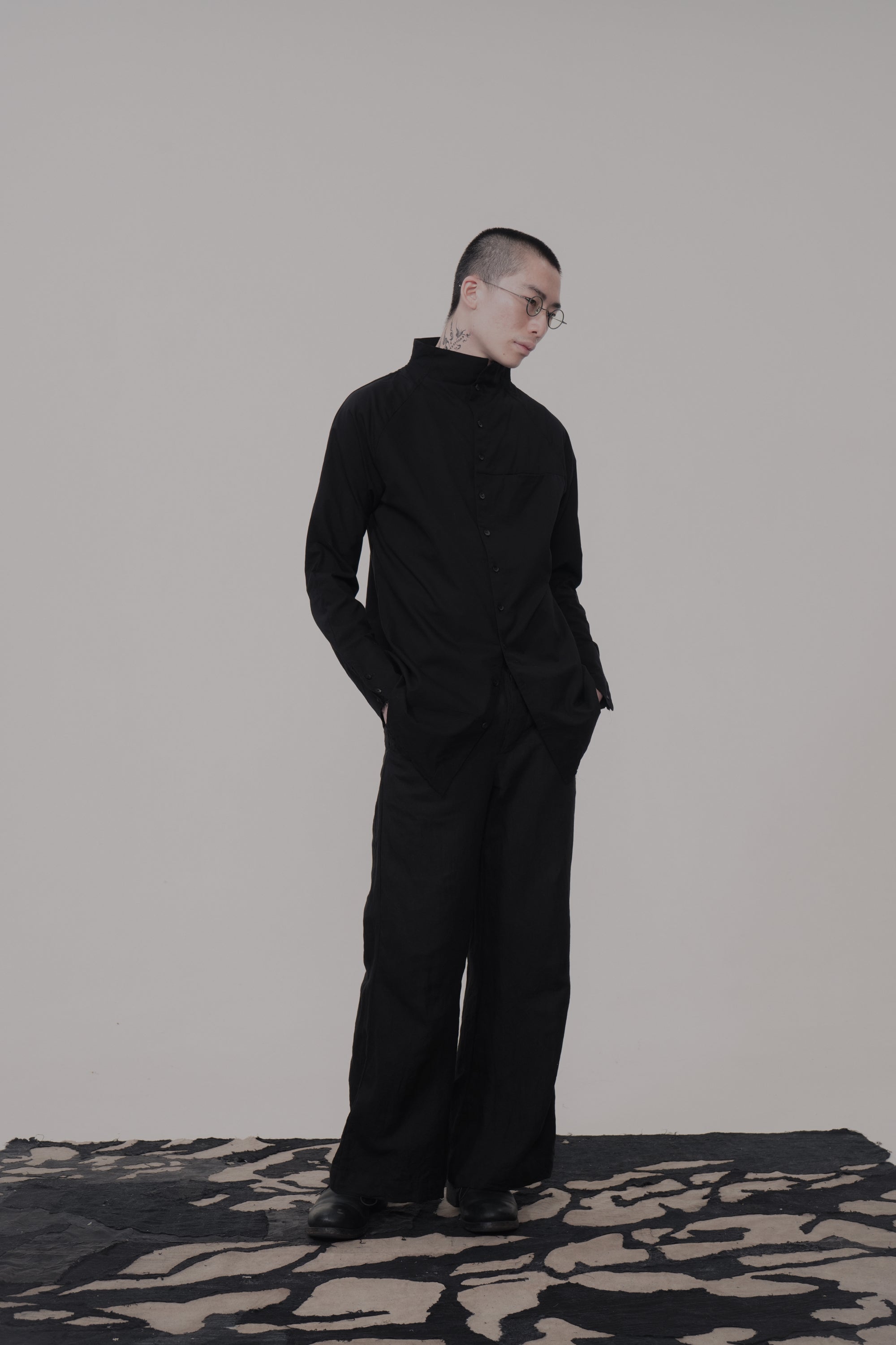 039 - High Neck Shirt in cotton