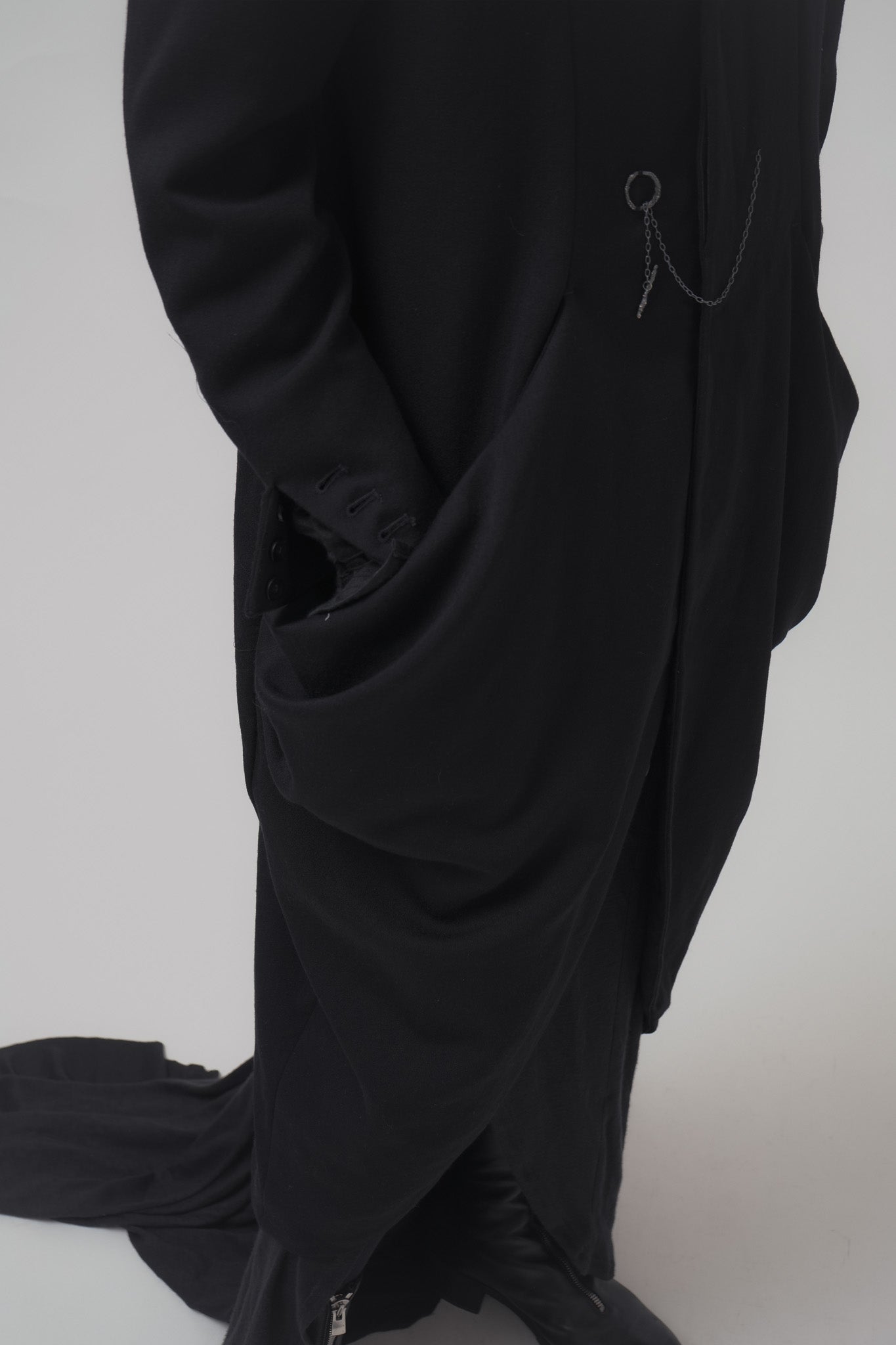 047 - Draped Long Coat in wool