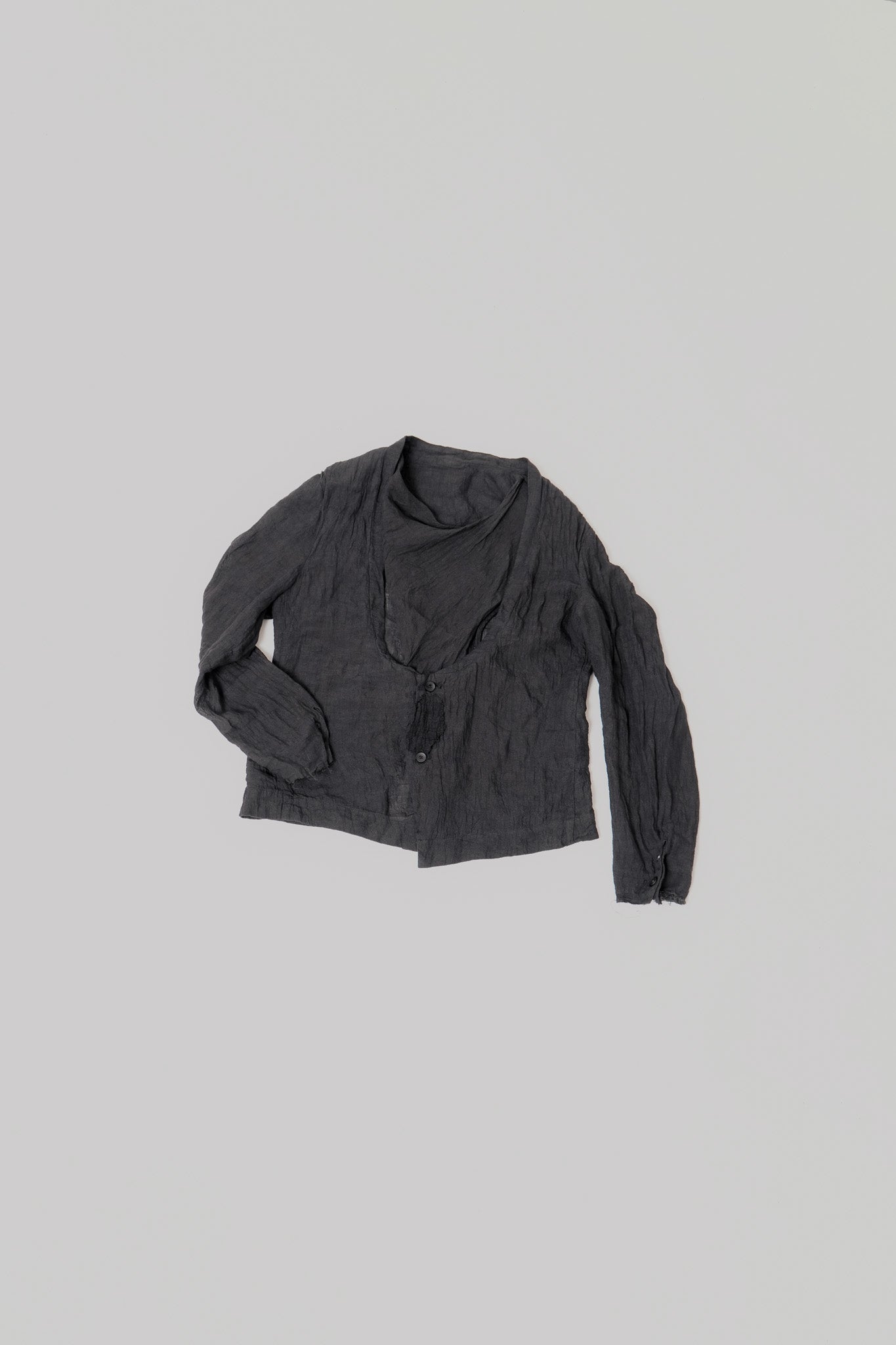 043 - Draped Vest Jacket in Linen
