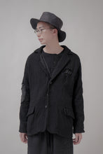 Load image into Gallery viewer, 020 - Distressed Hole Blazer in Wool (Black)
